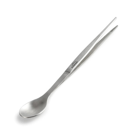 Pinza de precisión con cuchara inox 18-10. Emplatado profesional