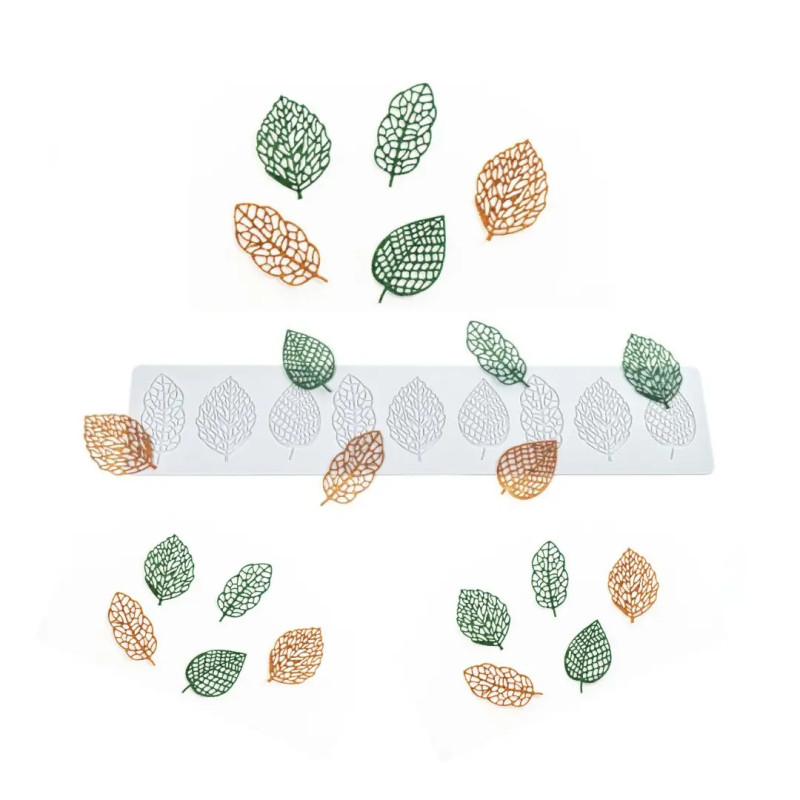 Molde silicona hojas Mix Leaf  decorativas | Cocina creativa