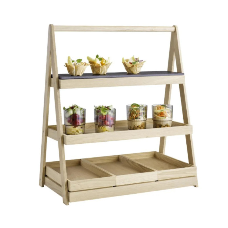 Soporte Buffet 3 Niveles GN VALO en Roble Profesional