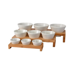 Soporte bambú con cuencos Ø11 cm 0,2 l | Buffet | Alium Pro