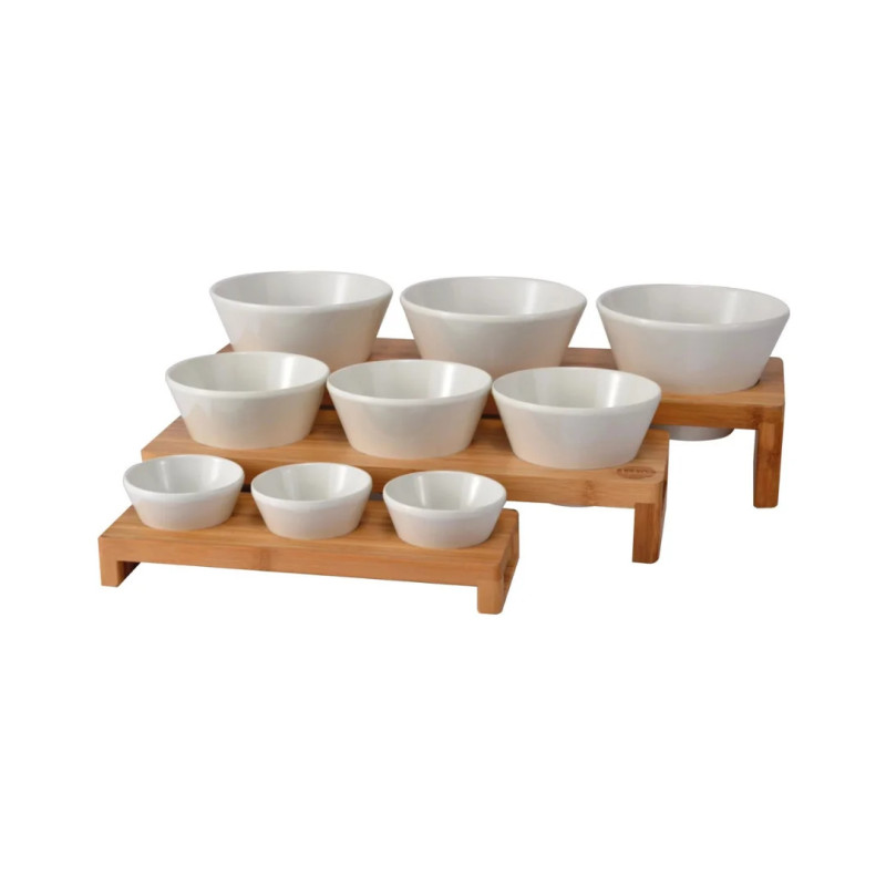 Soporte bambú con cuencos Ø11 cm 0,2 l | Buffet | Alium Pro