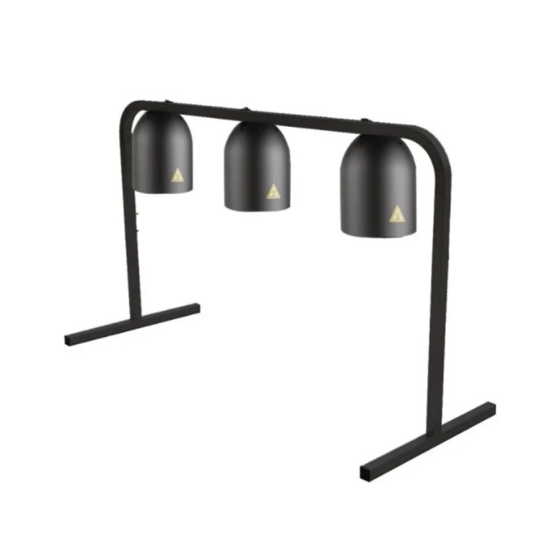 Lámpara de Calor Triple GN 1/1 Negra 3x250W con Bombillas Incluidas