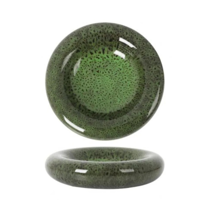 Plato degustación Cleopatra verde  | 28 cm  | Porcelana profesional