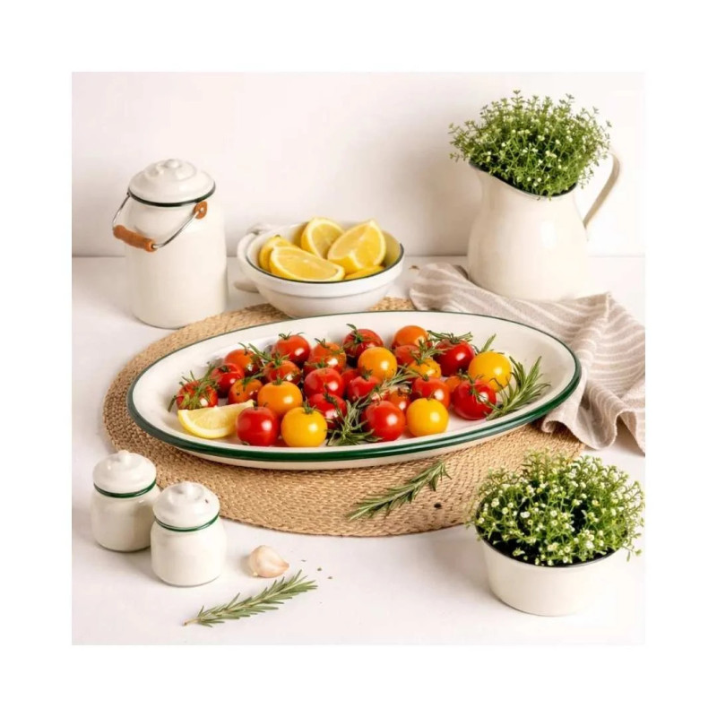 Bandeja Vintage Musgo | Bandeja Acero Esmaltado Hostelería