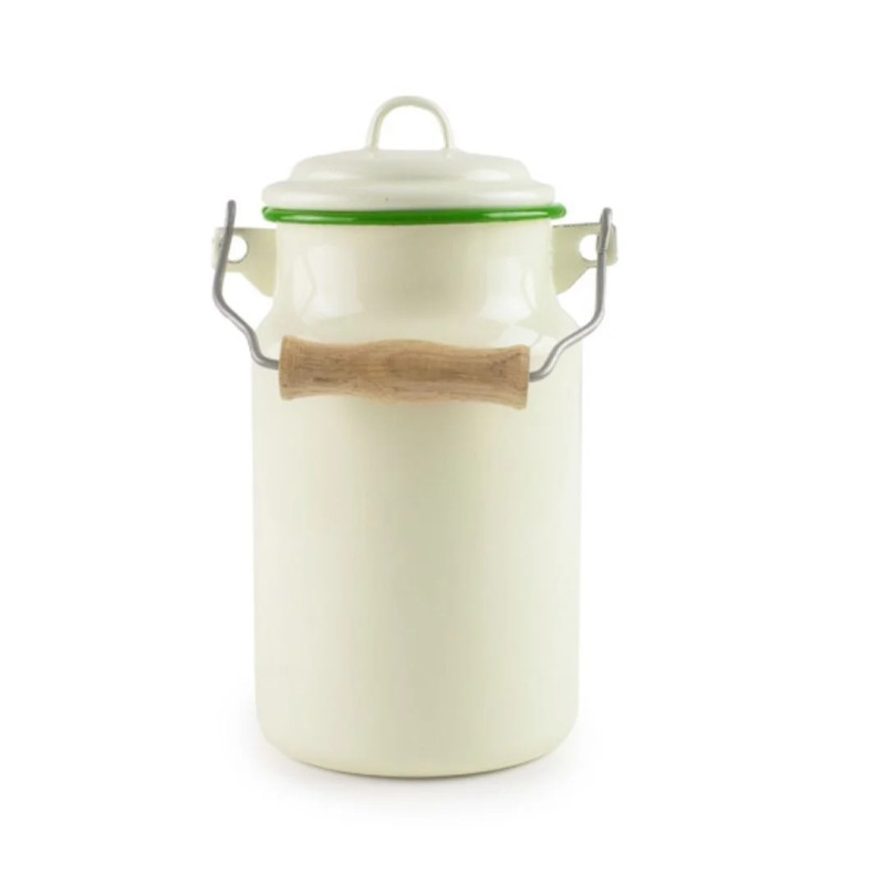 Lechera Vintage Musgo 1 L | Acero Esmaltado Hostelería