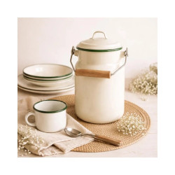 Lechera Vintage Musgo 1 L | Acero Esmaltado Hostelería