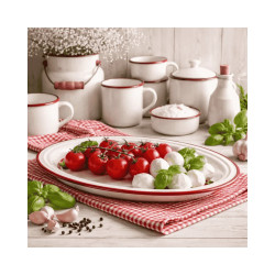 Bandeja Ovalada Vintage Bordeaux | Acero Esmaltado | 6 uds