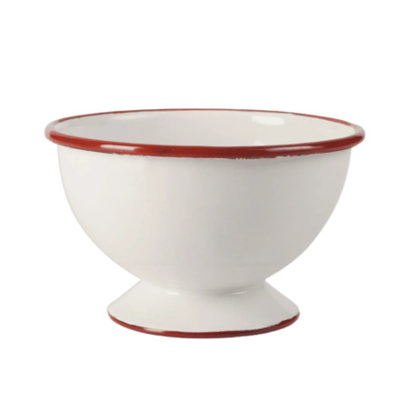 Bol con pie Vintage Bordeaux acero esmaltado pack 12