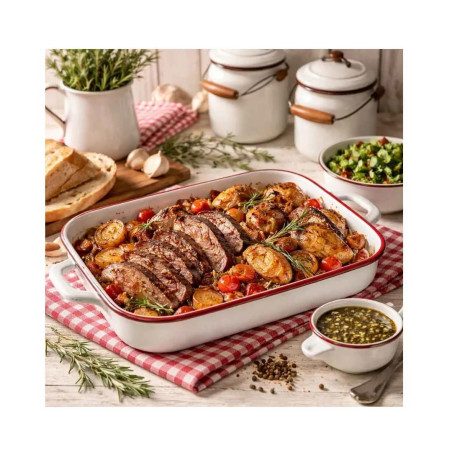 Rustidera con Asas Vintage Bordeaux | Acero Esmaltado