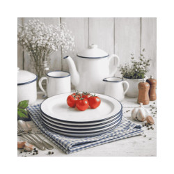 Plato llano Vintage Blue esmaltado | Hostelería | Pack 6