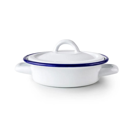 Plato huevos con tapa Vintage Blue esmaltado  | Hostelería | Pack 6