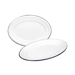 Bandeja ovalada Vintage Blue esmaltada | Hostelería | Pack 6