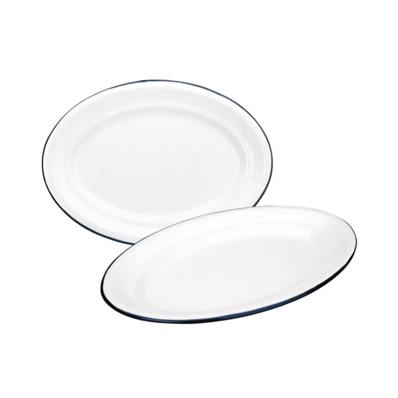Bandeja ovalada Vintage Blue esmaltada | Hostelería | Pack 6