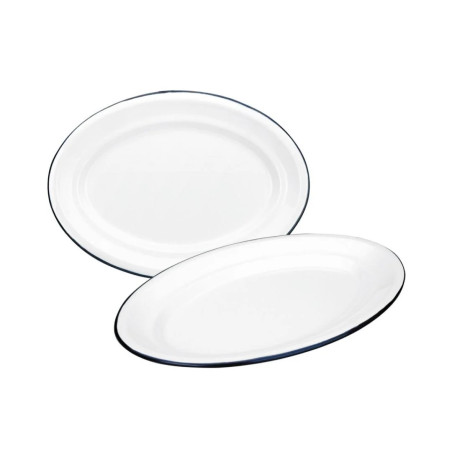 Bandeja ovalada Vintage Blue esmaltada | Hostelería | Pack 6