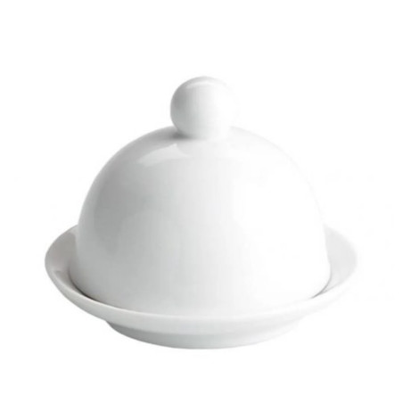 Mantequillera Porcelana Blanca Ø 9 cm | Hostelería | 120 uds
