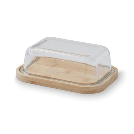 Mantequillera Vidrio y Bambú | Buffet Hostelería