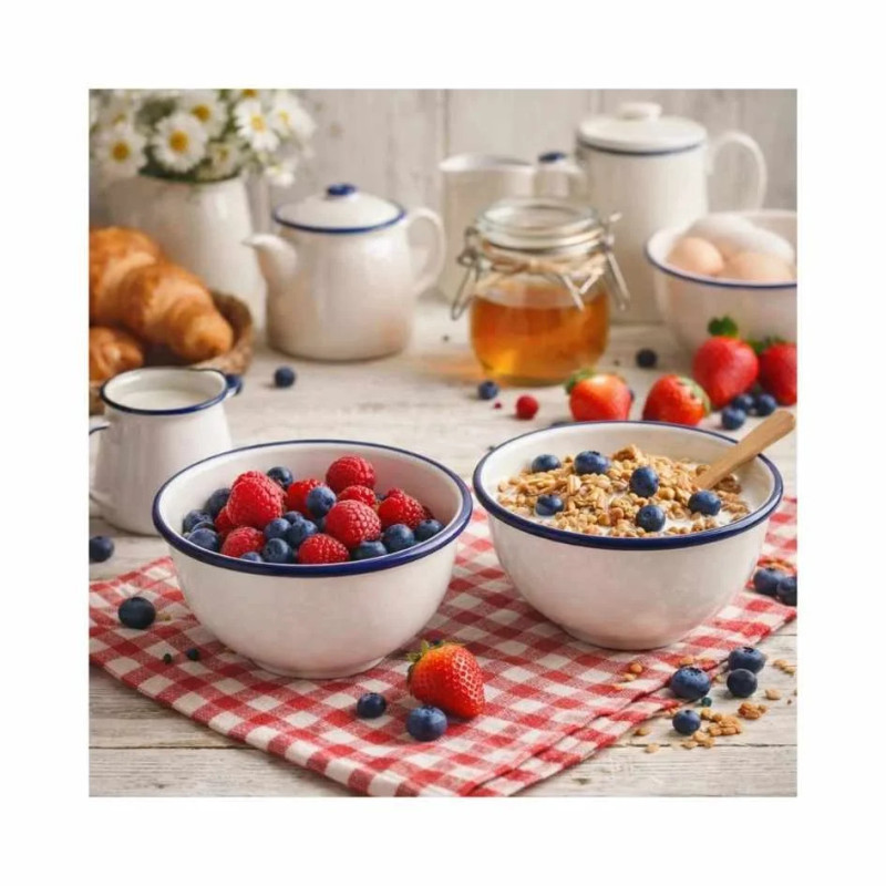 Bol Vintage Blue esmaltado hostelería pack 12