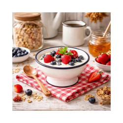 Bol con pie Vintage Blue esmaltado | Hostelería  | Pack 12