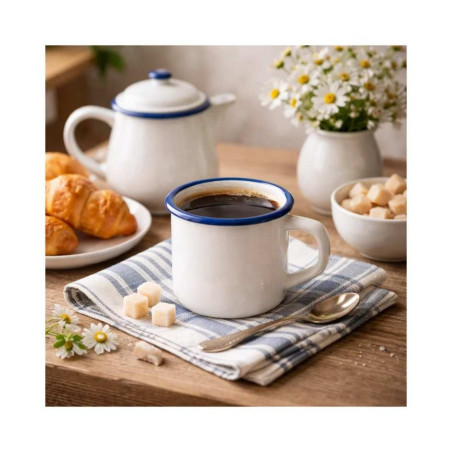 Taza - Pote Mug Vintage Blue esmaltada | Hostelería | Pack 12