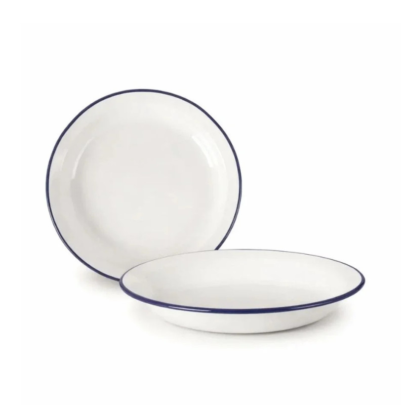 Plato hondo Vintage Blue esmaltado | Hostelería | Pack 6