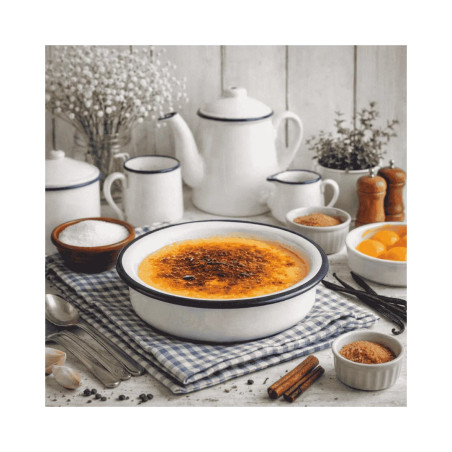 Platillo crema catalana Vintage Blue esmaltado | Hostelería | Pack 6