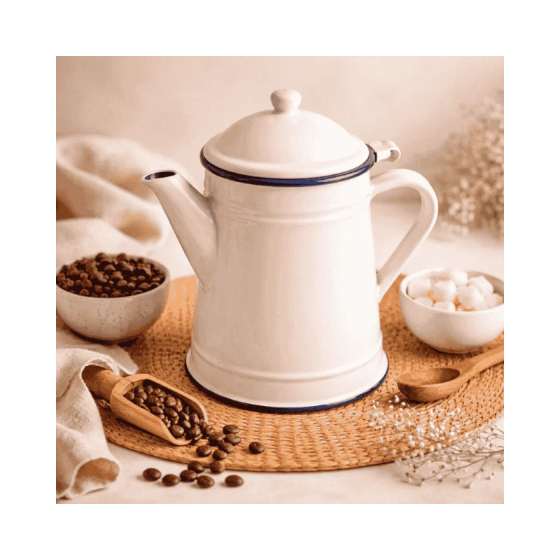 Cafetera cónica Vintage Blue esmaltada 1L | Hostelería | Pack 6