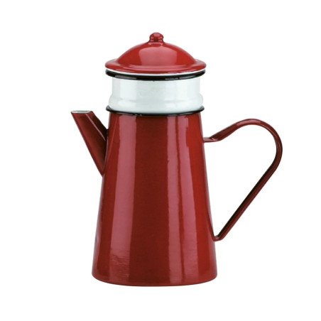 Cafetera con filtro Vintage Red esmaltada 1,5L | Hostelería | Pack 4