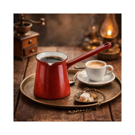 Cafetera turca Vintage Red esmaltada | Hostelería | Pack 6