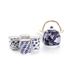 Tetera japonesa Flora porcelana con tazas | Hostelería