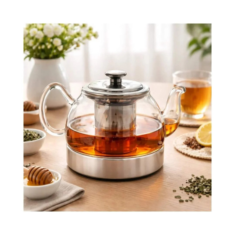 Tetera cristal inducción con filtro inox | Hostelería