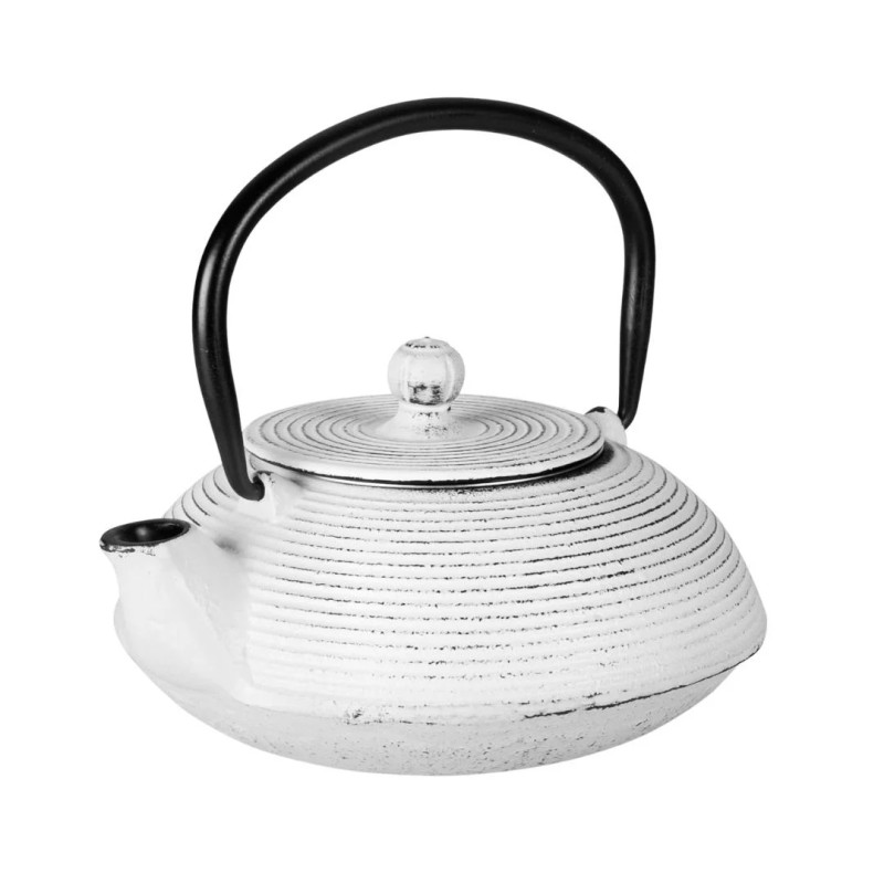 Tetera hierro fundido blanca 0,5L con filtro inox