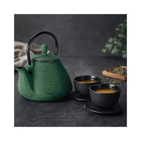 Tetera de hierro fundido Green 0,8L con filtro inox verde