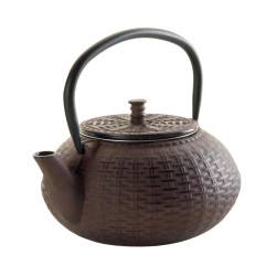 Tetera hierro fundido marrón 0,8L con filtro inox
