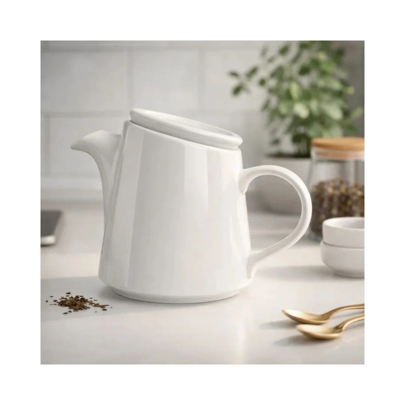 Tetera porcelana blanca Bevel 40cl | Hosteleria | 4 uds
