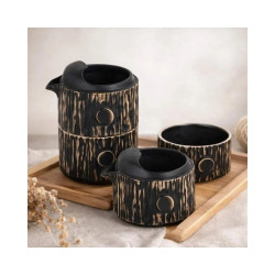 Set tetera y tazas stoneware Teide | 4 juegos | Profesional
