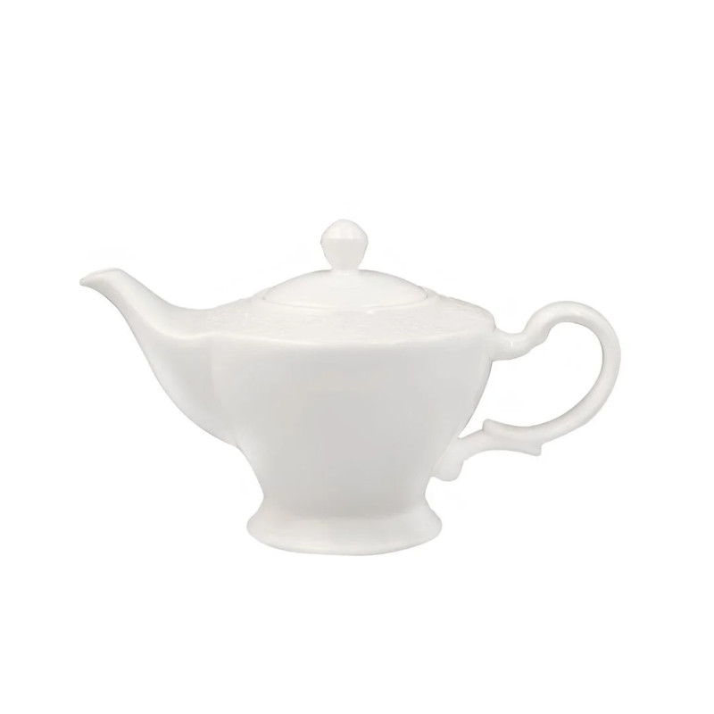 Tetera porcelana blanca vintage con relieve | 30cl | Hostelería