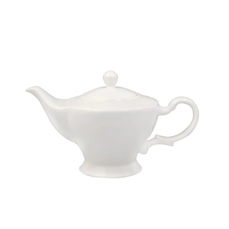 Tetera porcelana blanca vintage con relieve | 30cl | Hostelería