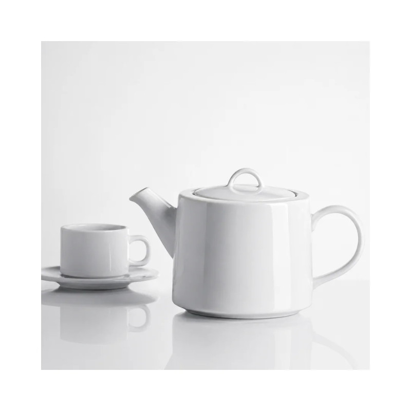 Cafetera hostelería 40 cl porcelana con tapa | Profesional | Pack de 2