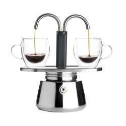 Cafetera italiana mini 2 tazas | Doble dispensador | Espresso