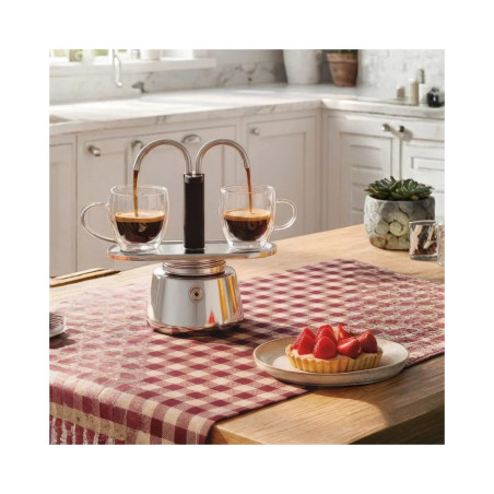 Cafetera italiana mini 2 tazas | Doble dispensador | Espresso