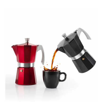 Cafetera italiana inducción roja y negra 300 y 600 ml | Espresso
