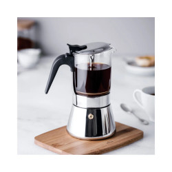 Cafetera italiana 4 tazas con visor inducción | Siena inox