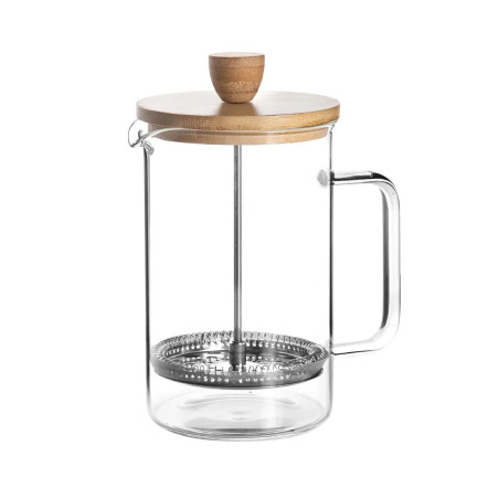 Cafetera francesa de émbolo vidrio y bambú | French Press