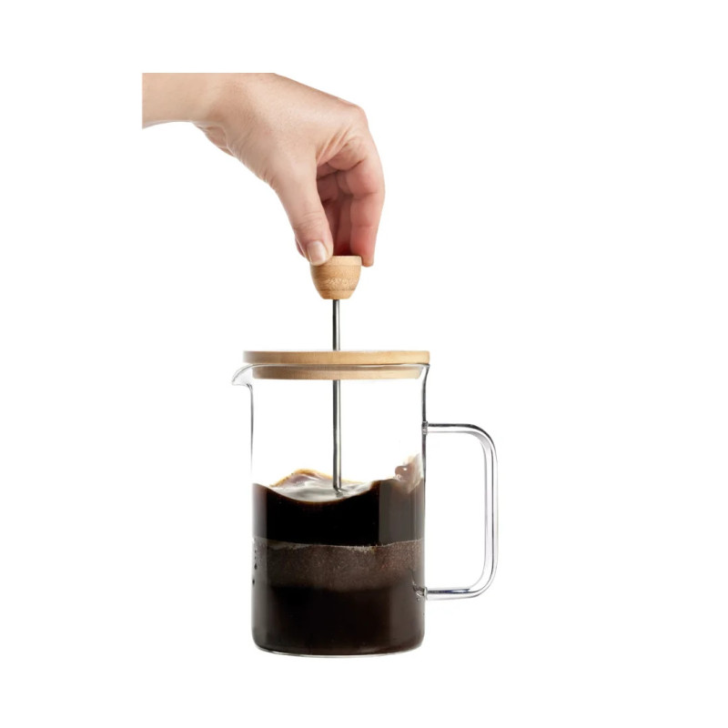Cafetera francesa de émbolo vidrio y bambú | French Press