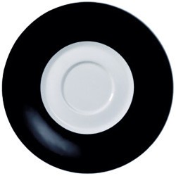 Platillo para taza de té y desayuno porcelana banda Negro Glubel 15 cm. B'GHEST 01170067 (6 unidades)